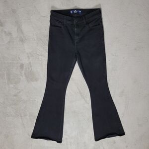 Hollister High Rise Flare Womens Jeans Black Sz 26R Or 2R